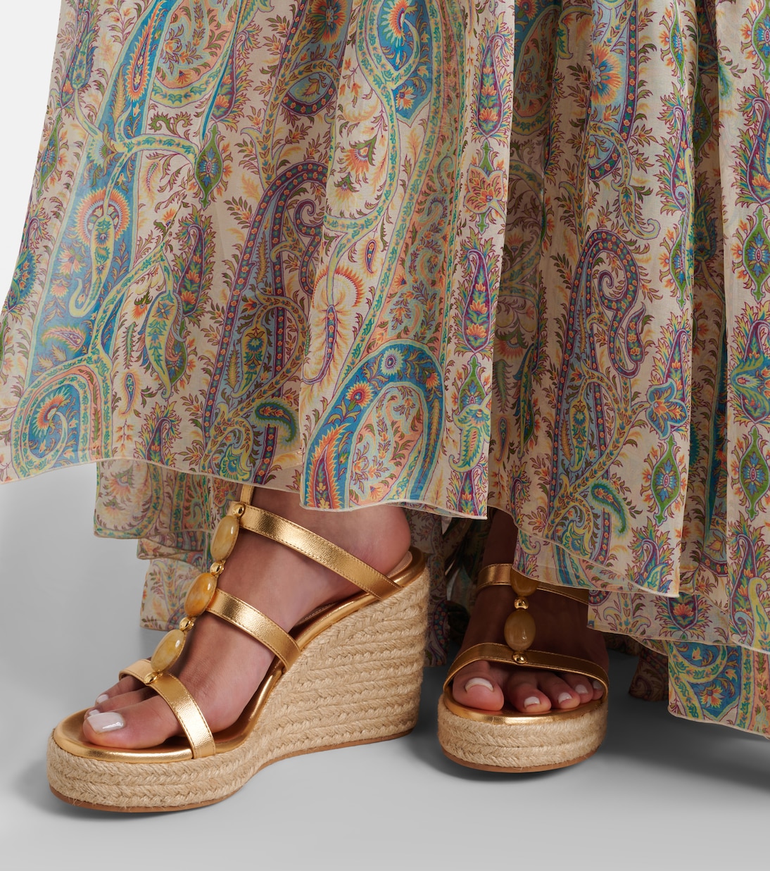 Espadrille-Sandalen Shanti aus Leder | Gianvito Rossi