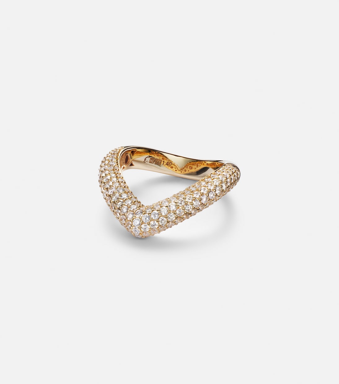 Ring Drop Link Medium aus 18kt Gelbgold mit Diamanten | Engelbert
