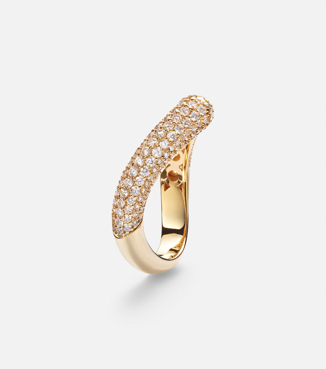 Ring Drop Link Medium aus 18kt Gelbgold mit Diamanten | Engelbert