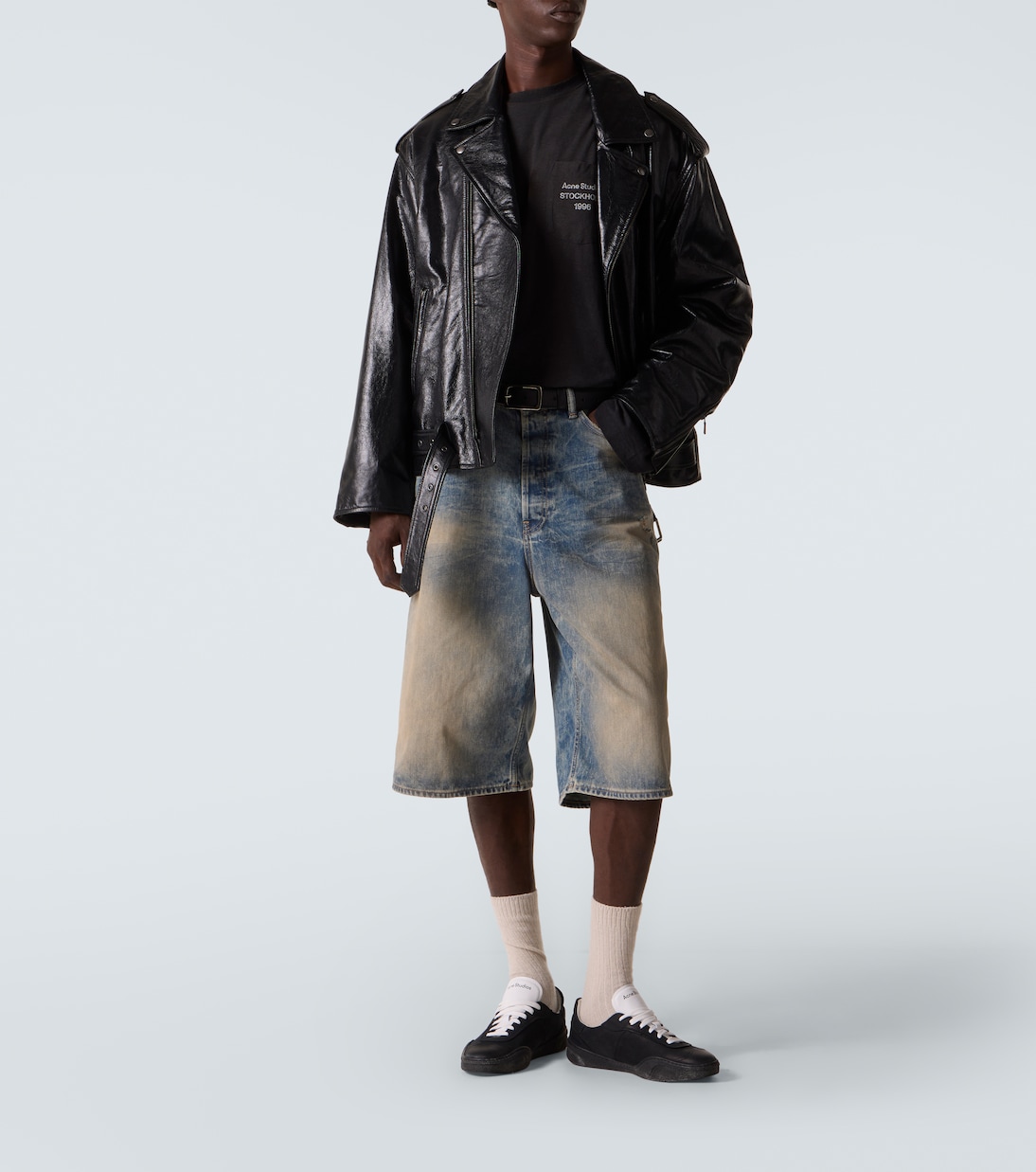 Distressed cotton-blend T-shirt | Acne Studios