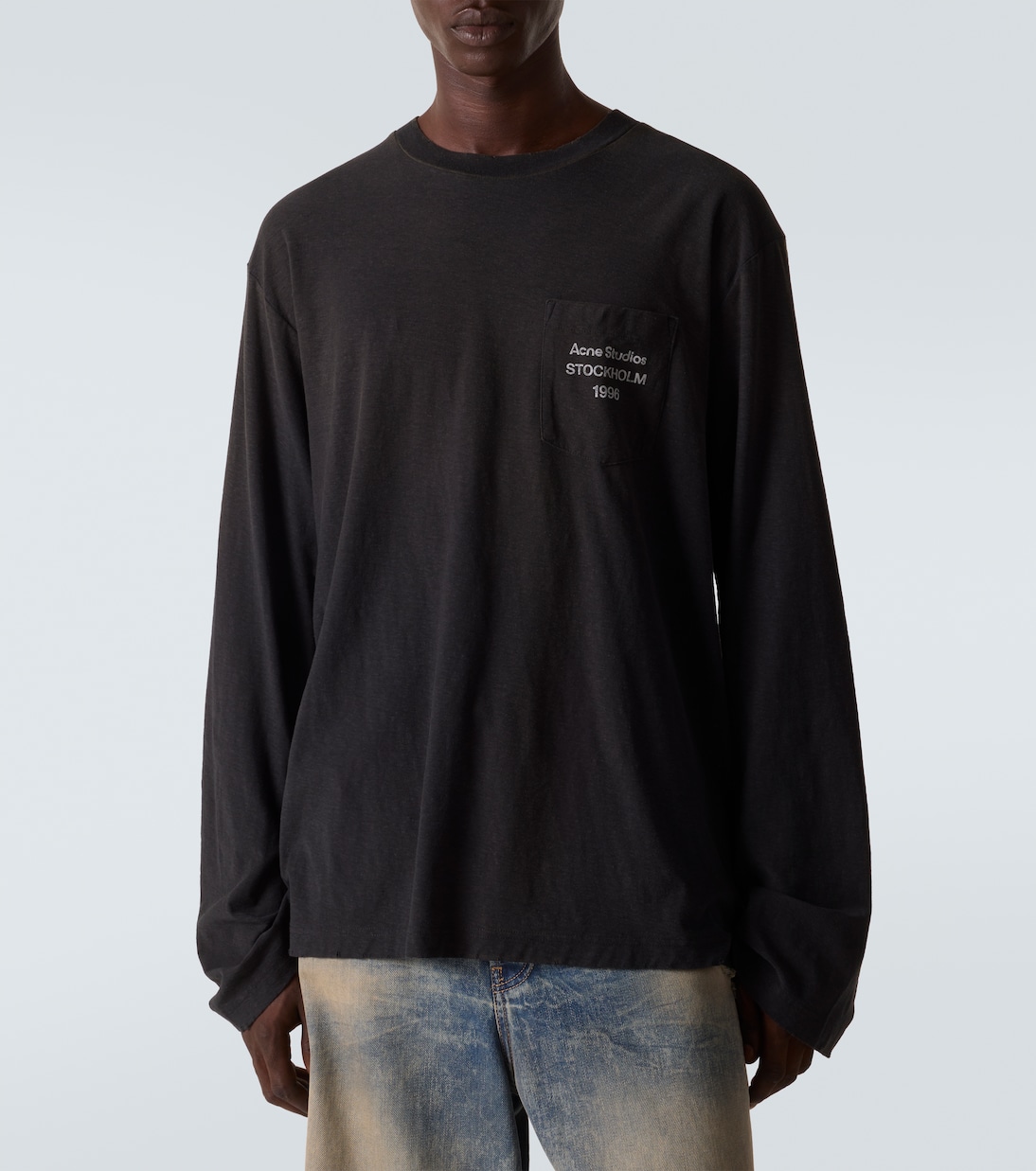 Distressed cotton-blend T-shirt | Acne Studios
