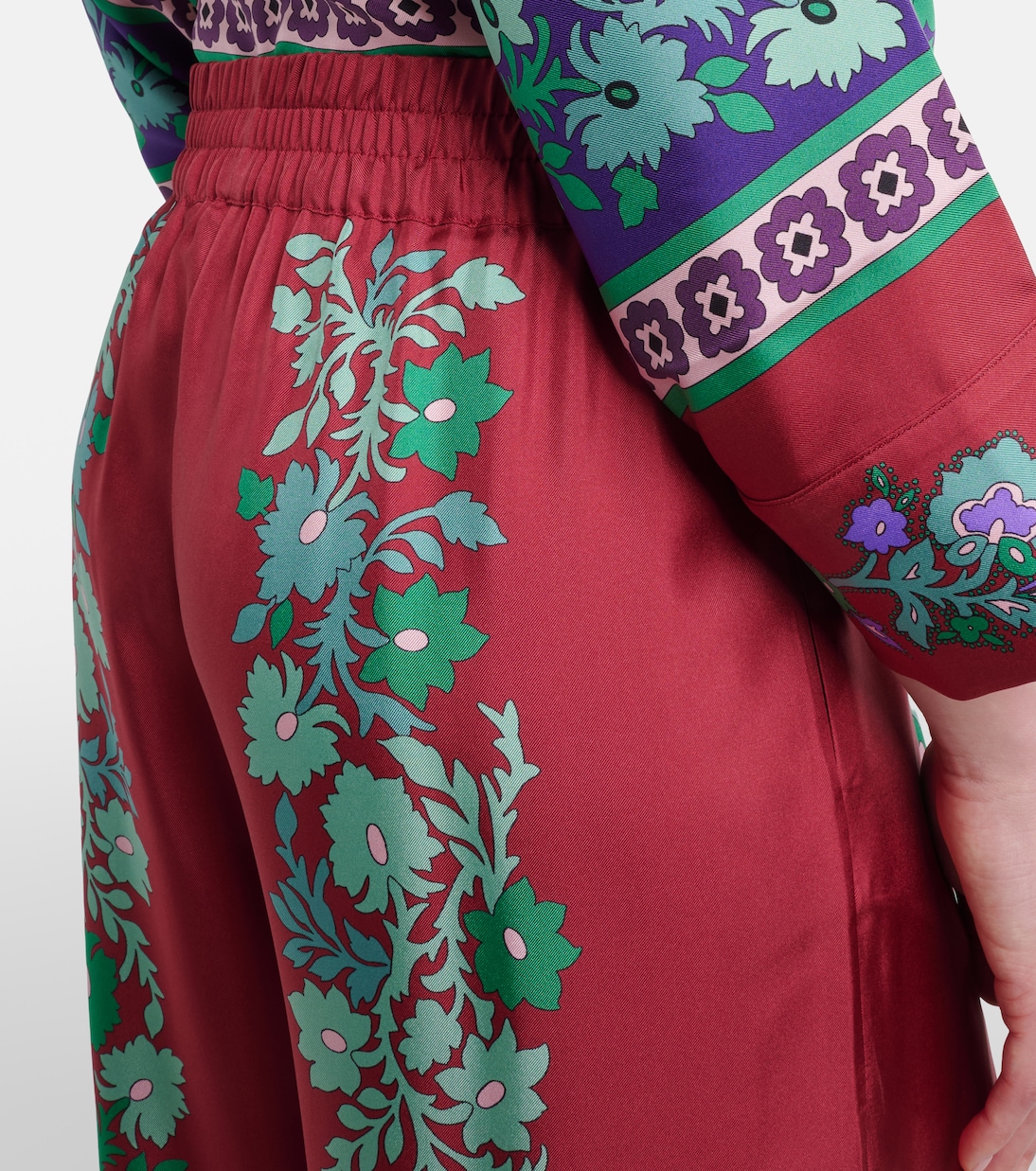 Bedruckte Palazzo-Hose aus Seiden-Twill | La DoubleJ