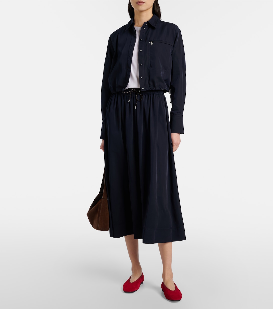 Jupe midi Bates en taffetas | Veronica Beard