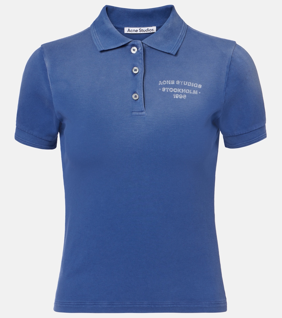 Faded cotton-blend piqué polo shirt | Acne Studios