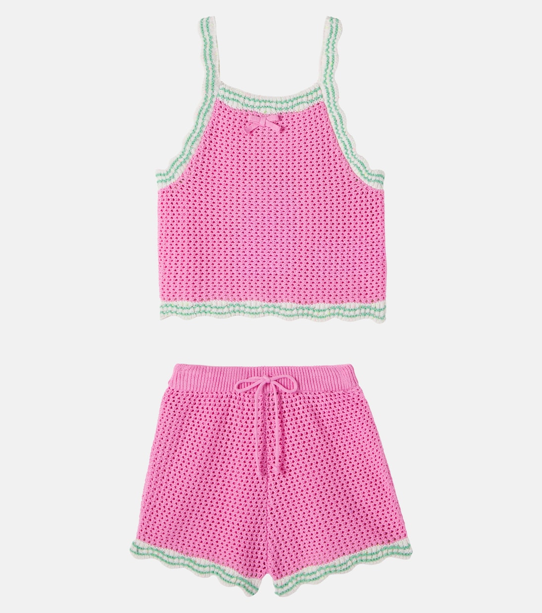 Set Marina aus Top und Shorts aus Häkelstrick | Bebe Organic