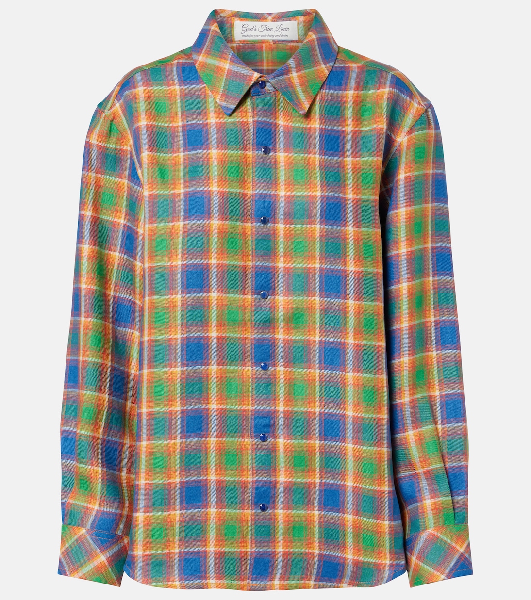 Brilliant linen shirt with lapis lazuli | God's True Cashmere