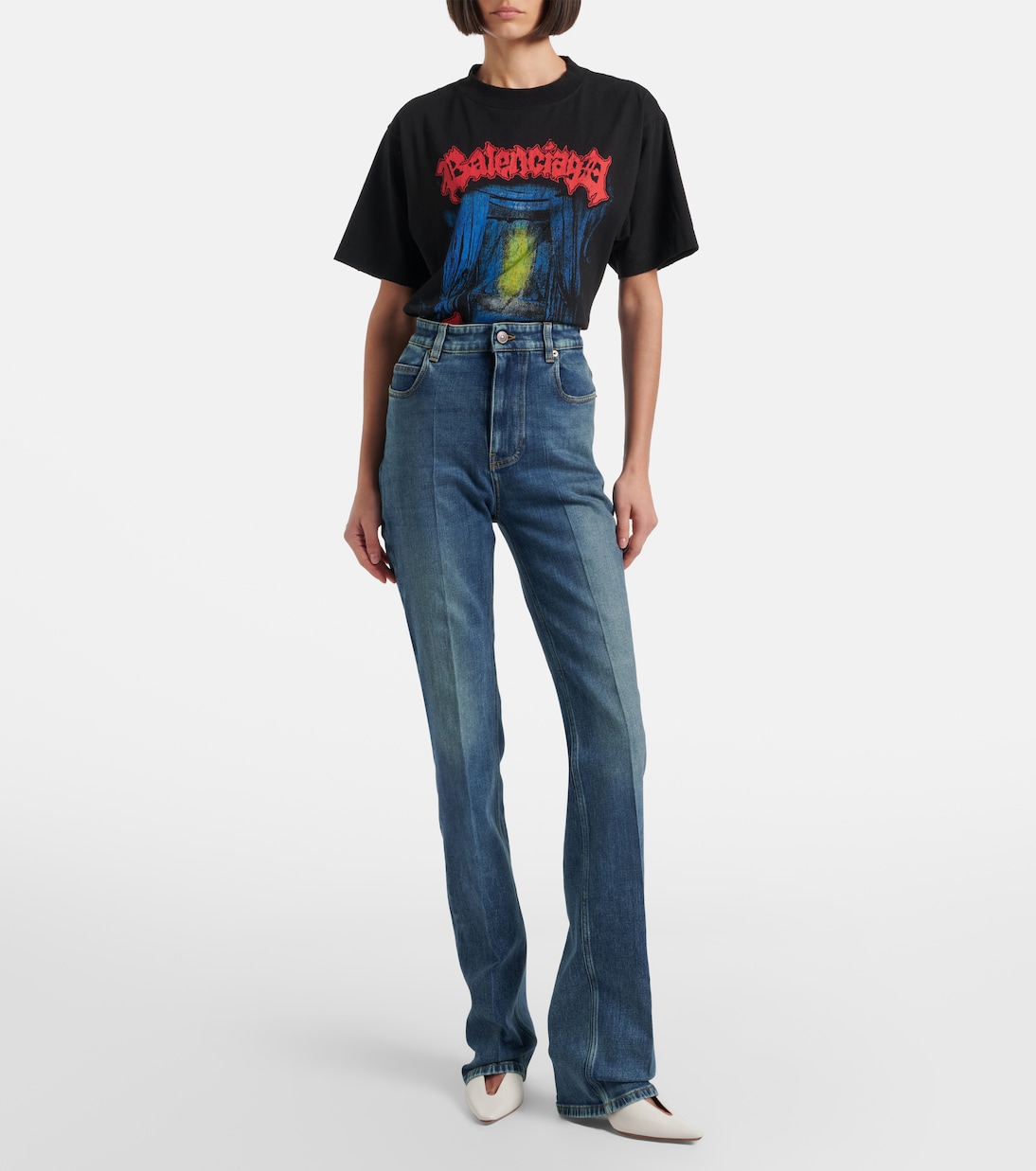 Jean straight à taille haute | Balenciaga