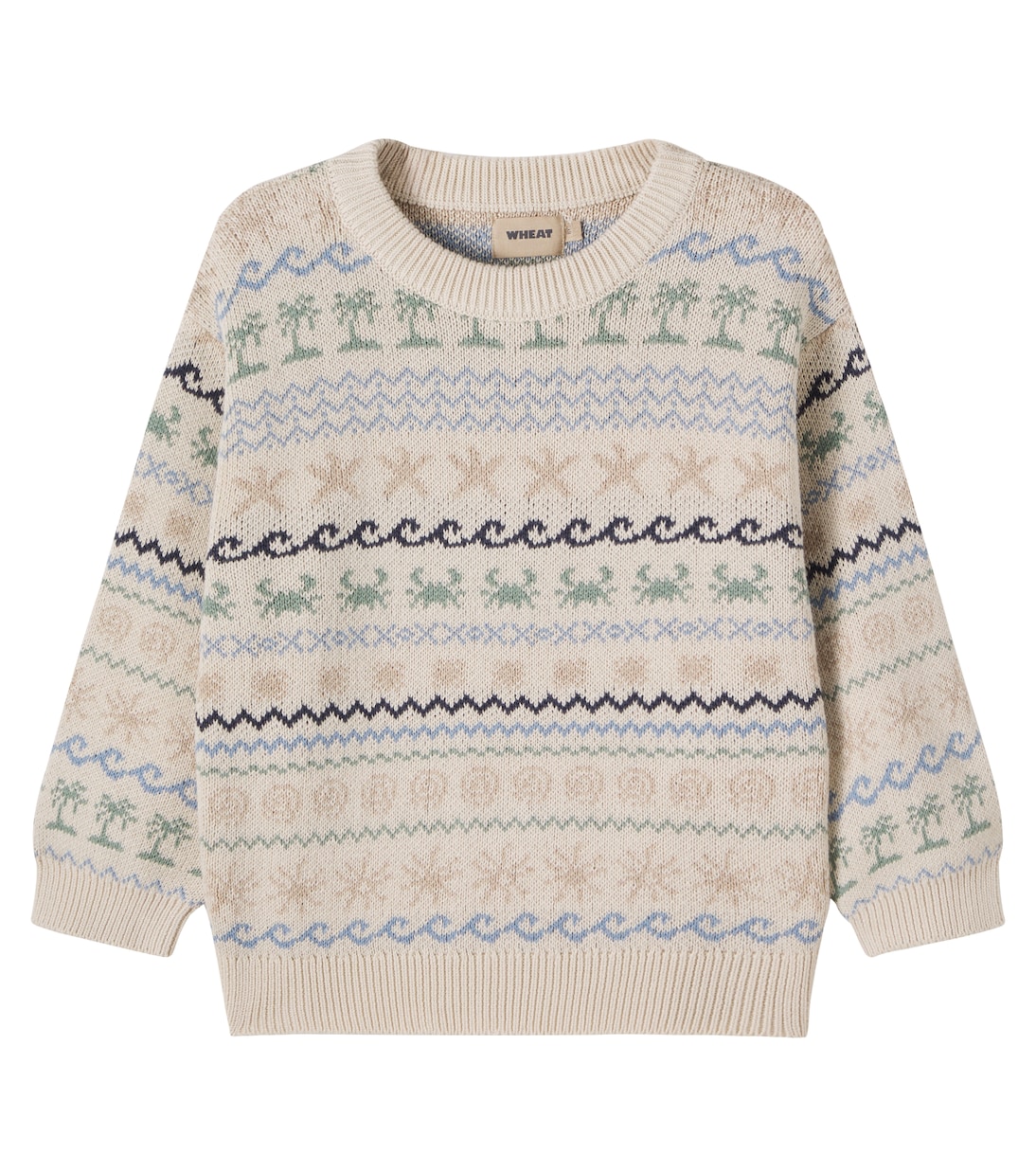 Pull August en jacquard de coton | Wheat