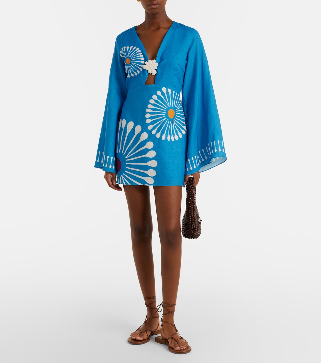 Vera floral linen minidress | Cala de la Cruz