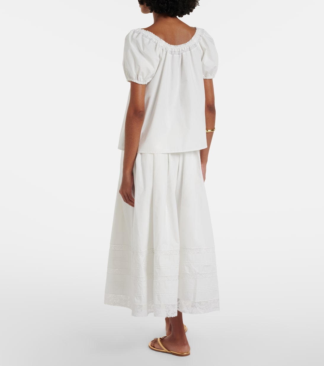 Falda larga Lyon de algodón con encaje | Faithfull