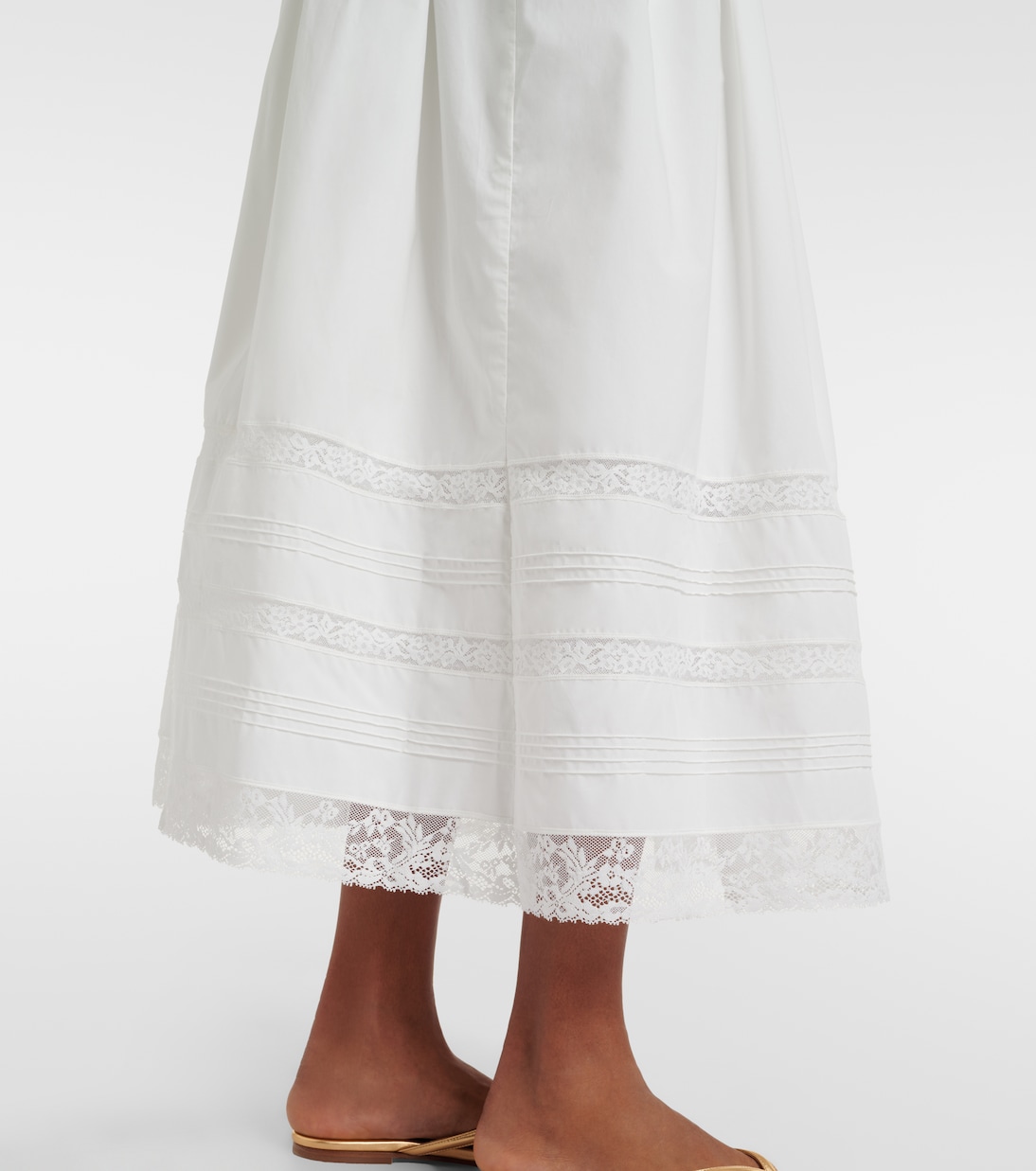 Falda larga Lyon de algodón con encaje | Faithfull