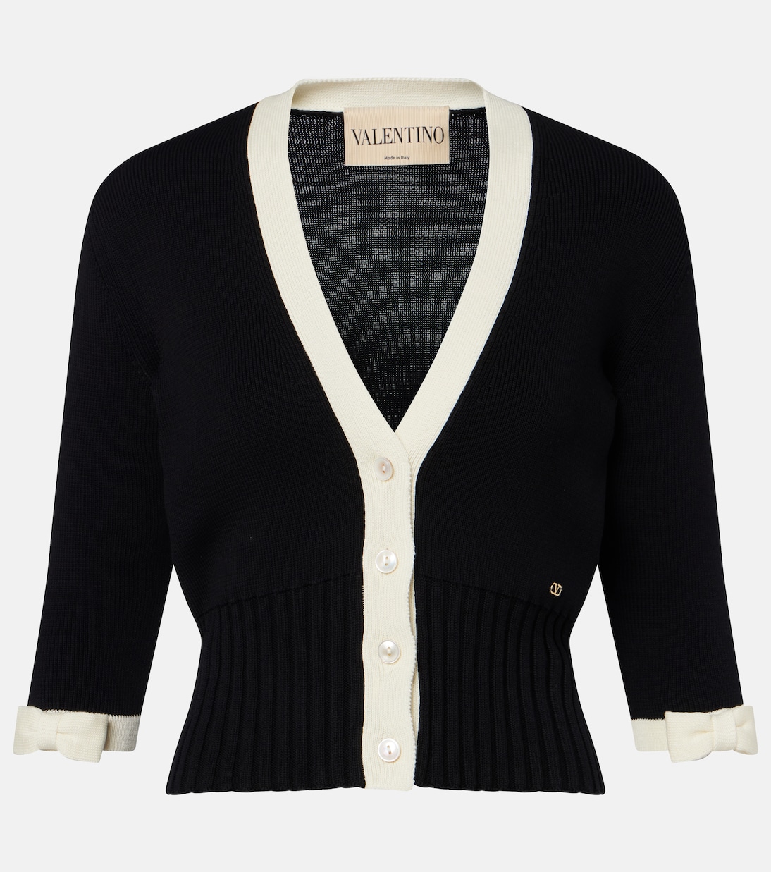 Bow-detail cotton cardigan | Valentino