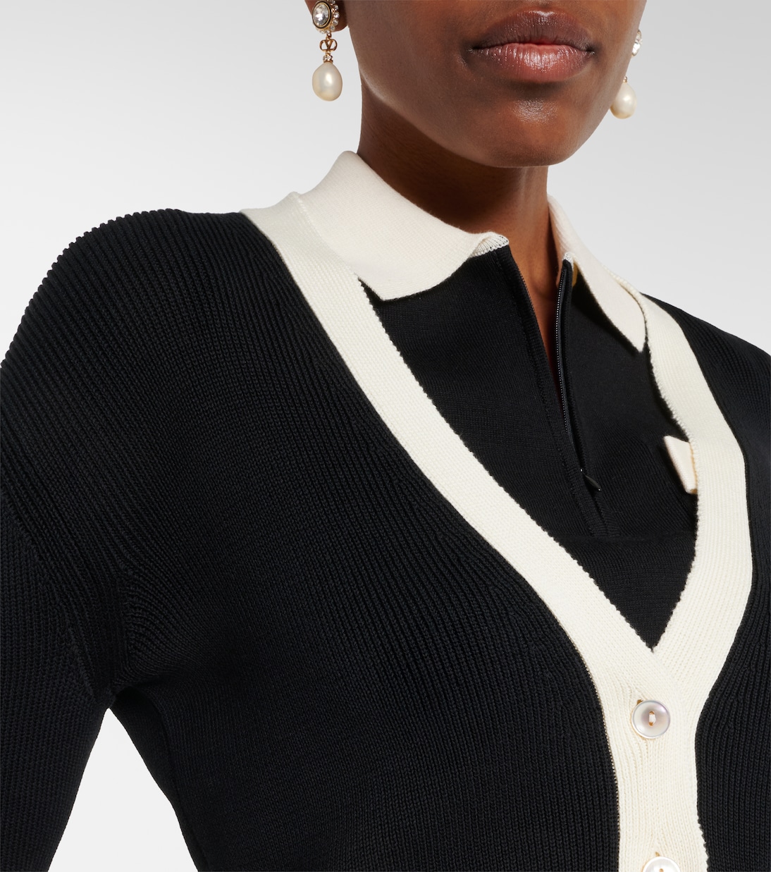 Bow-detail cotton cardigan | Valentino