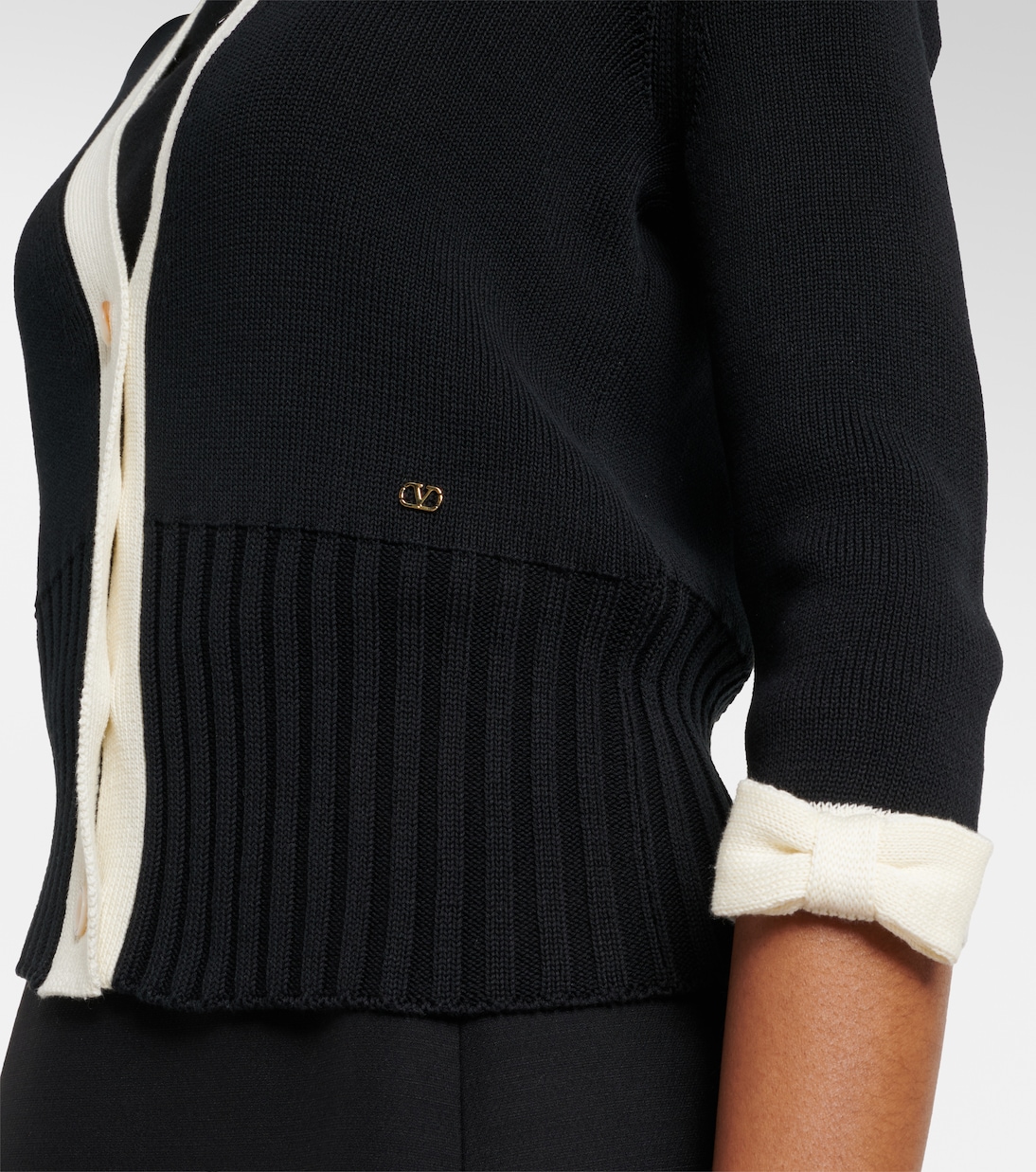 Bow-detail cotton cardigan | Valentino