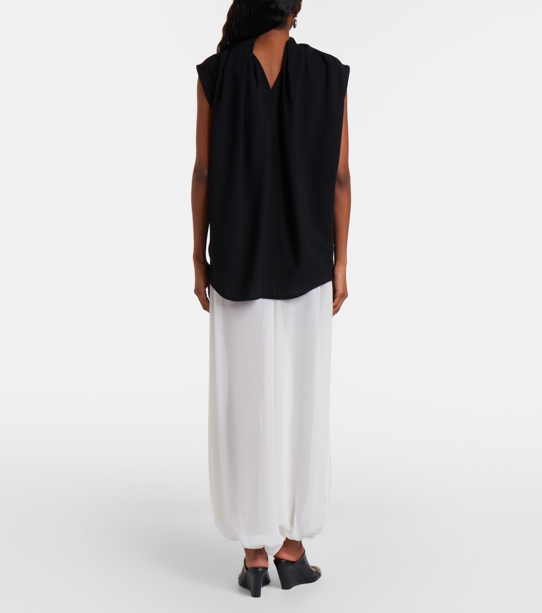 Pantalon ballon Mio en crêpe transparent | The Frankie Shop