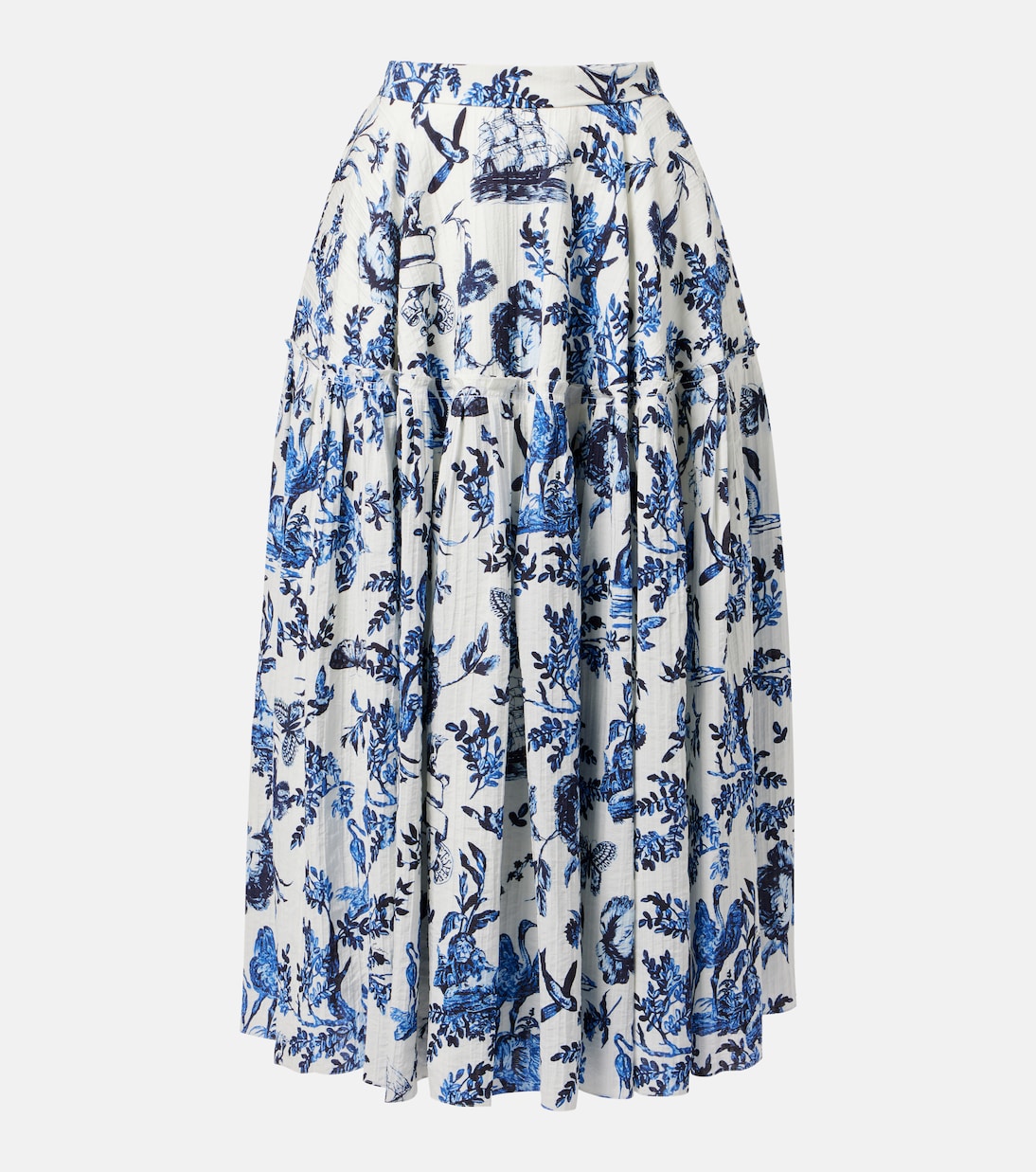 Falda midi de popelín floral | Erdem