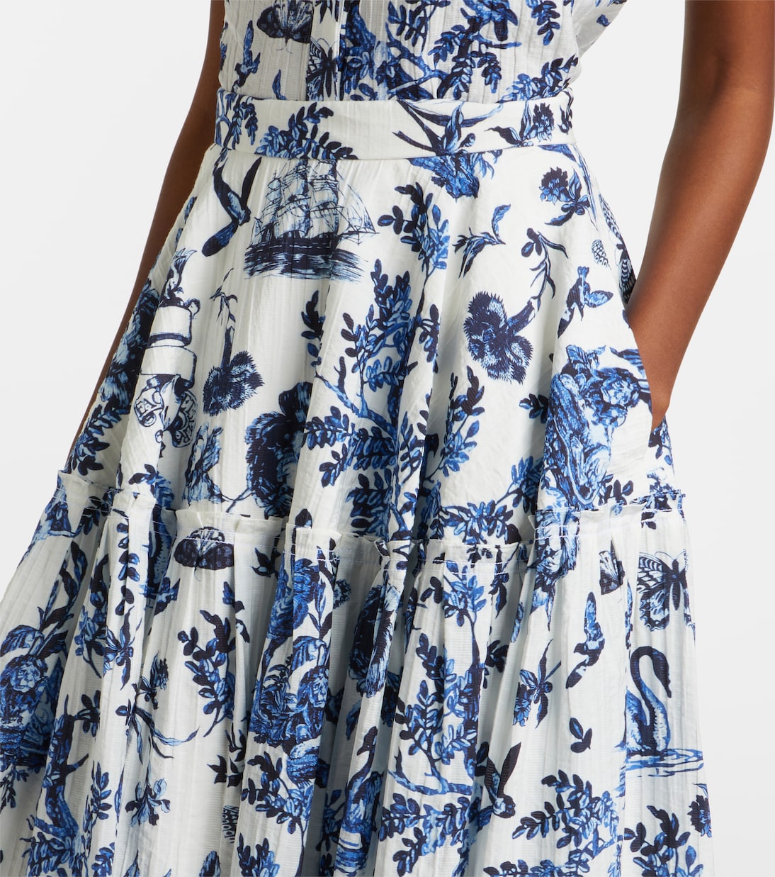 Falda midi de popelín floral | Erdem
