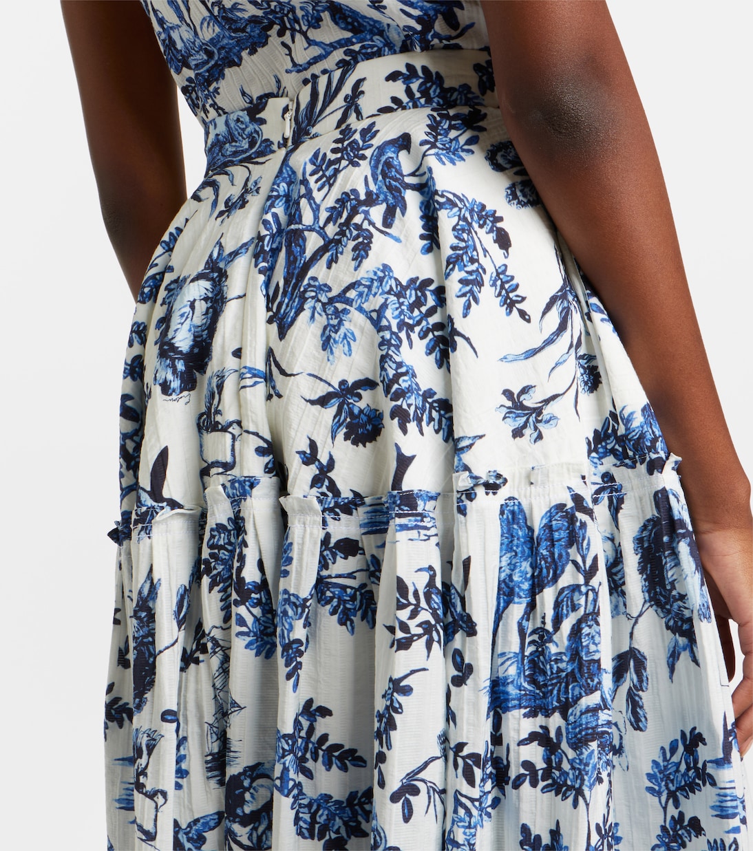 Falda midi de popelín floral | Erdem