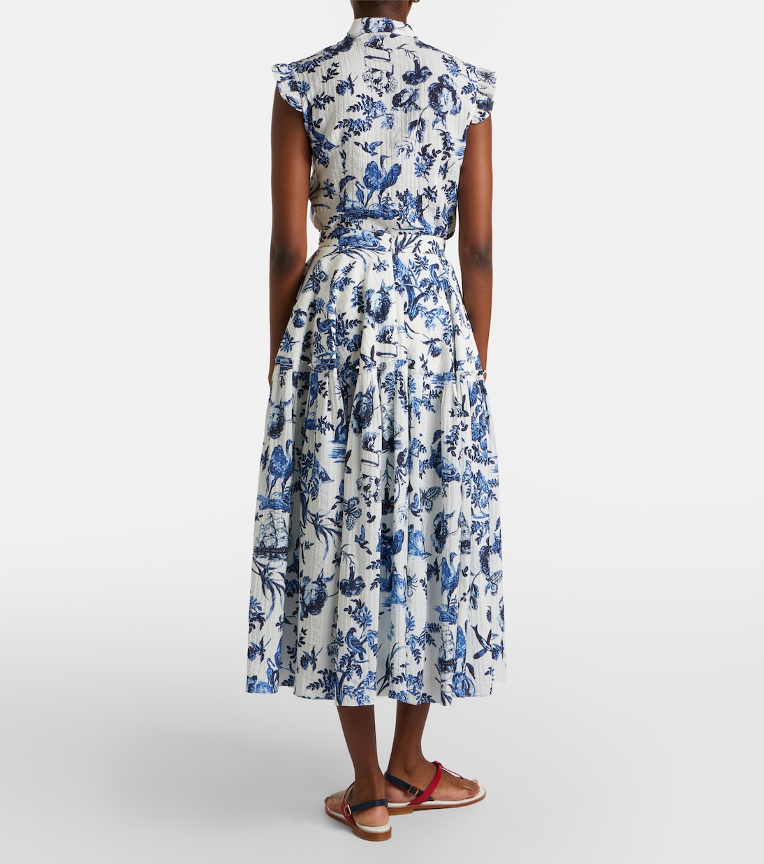 Falda midi de popelín floral | Erdem