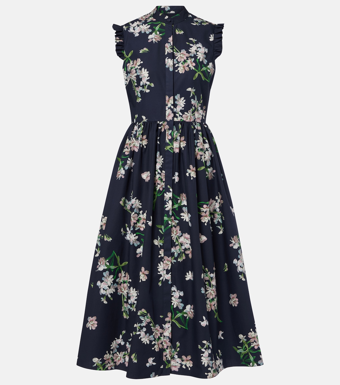 Floral cotton midi dress | Erdem
