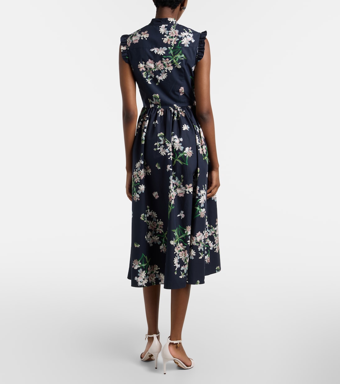 Floral cotton midi dress | Erdem