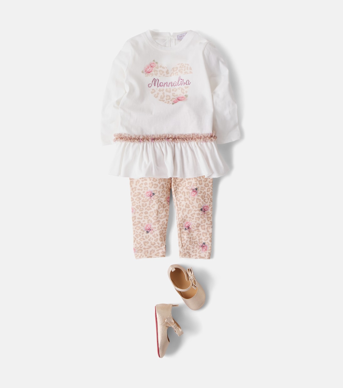Baby cotton jersey T-shirt and pants set | Monnalisa