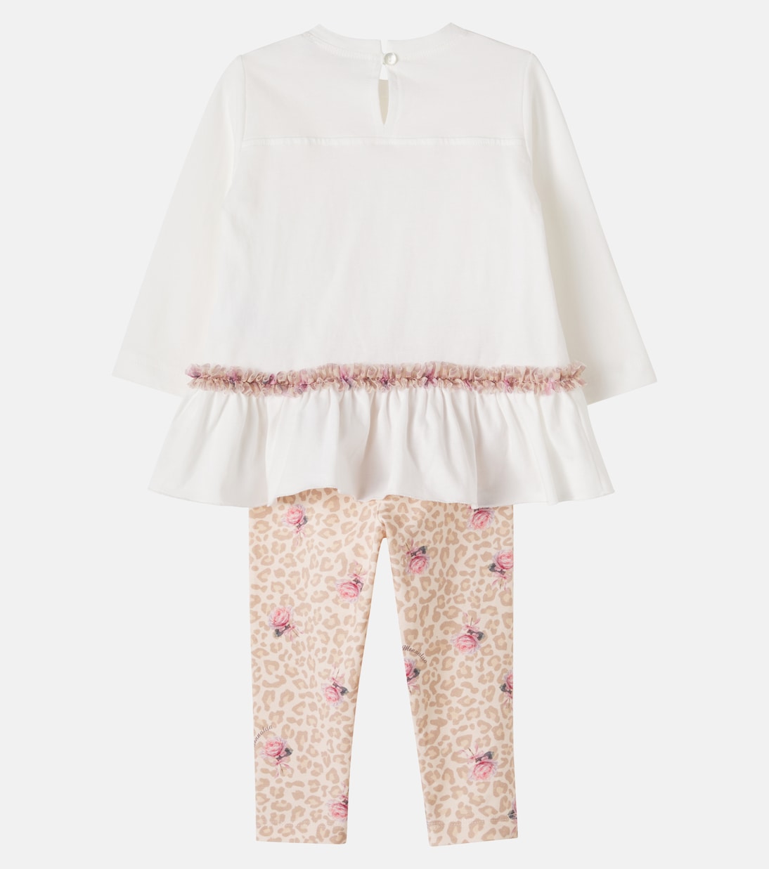 Baby cotton jersey T-shirt and pants set | Monnalisa