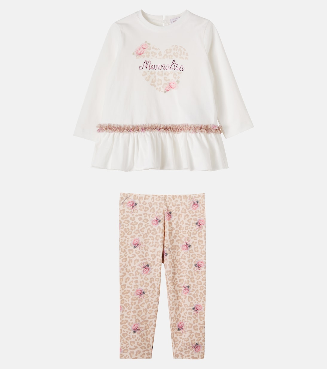 Baby cotton jersey T-shirt and pants set | Monnalisa