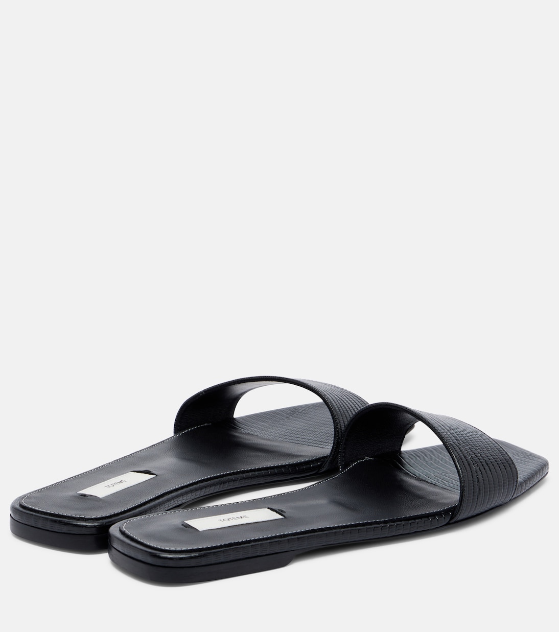 Lizard-effect leather slides | Toteme