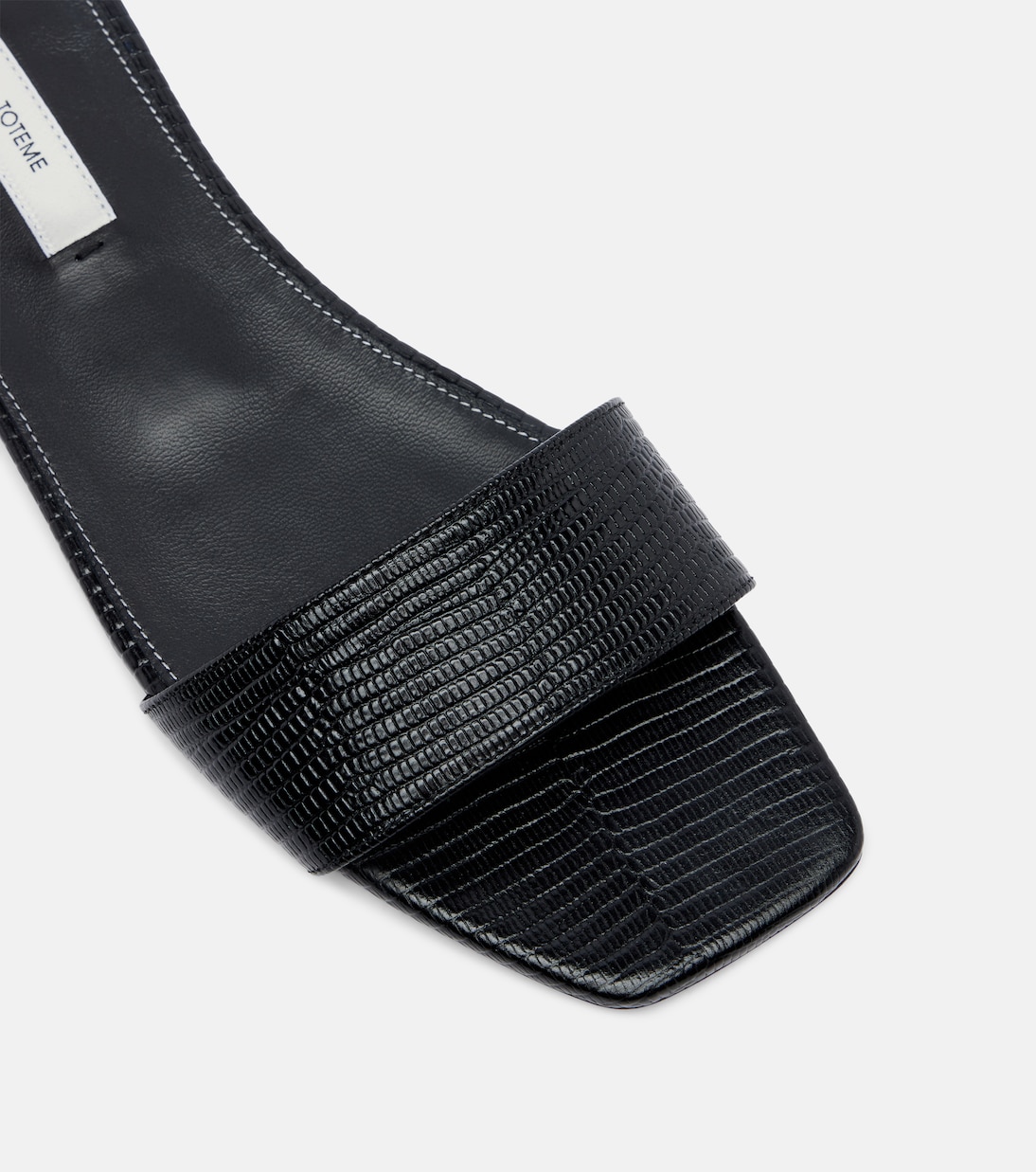 Lizard-effect leather slides | Toteme