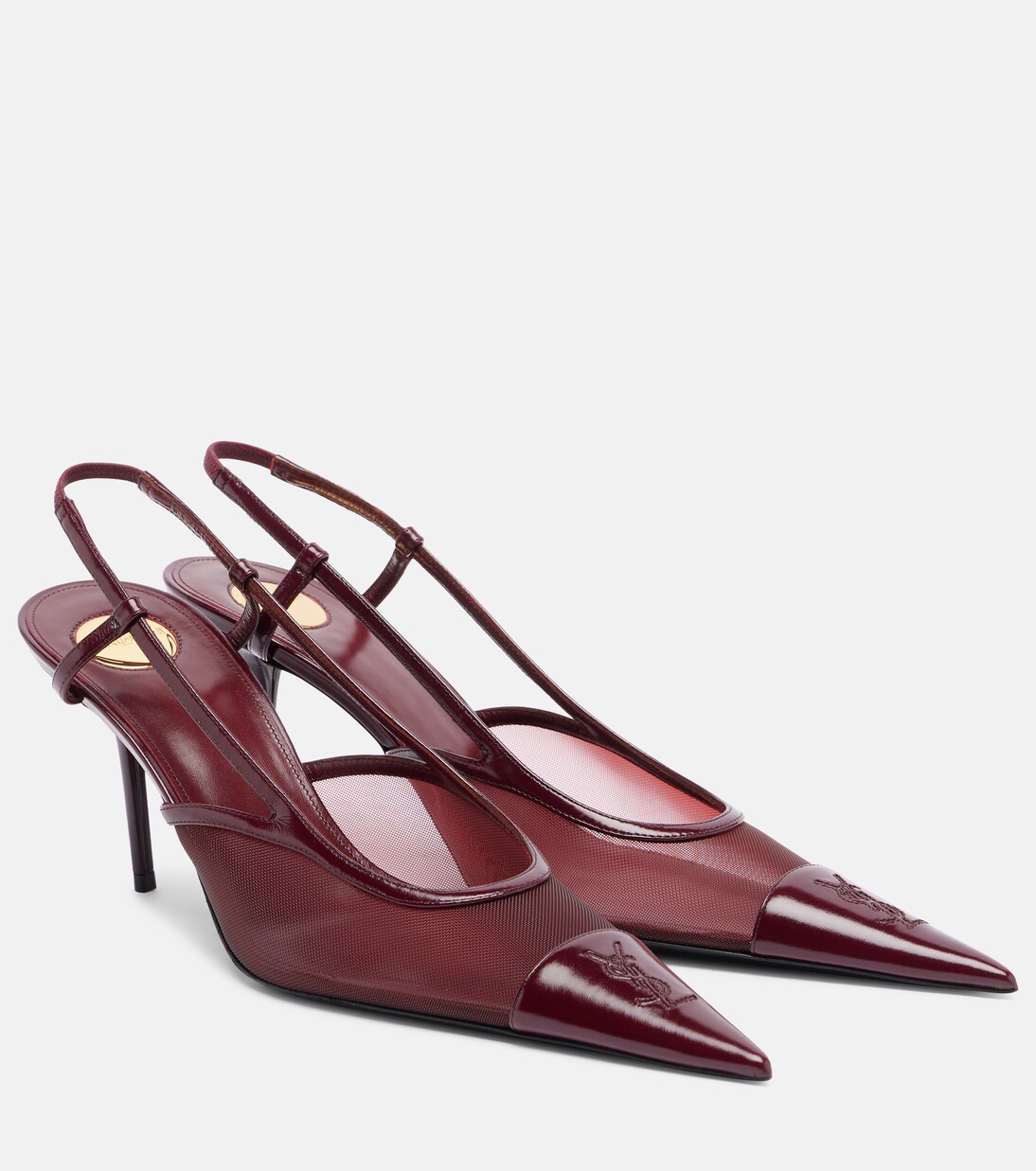 Renée leather-trimmed slingback pumps | Saint Laurent