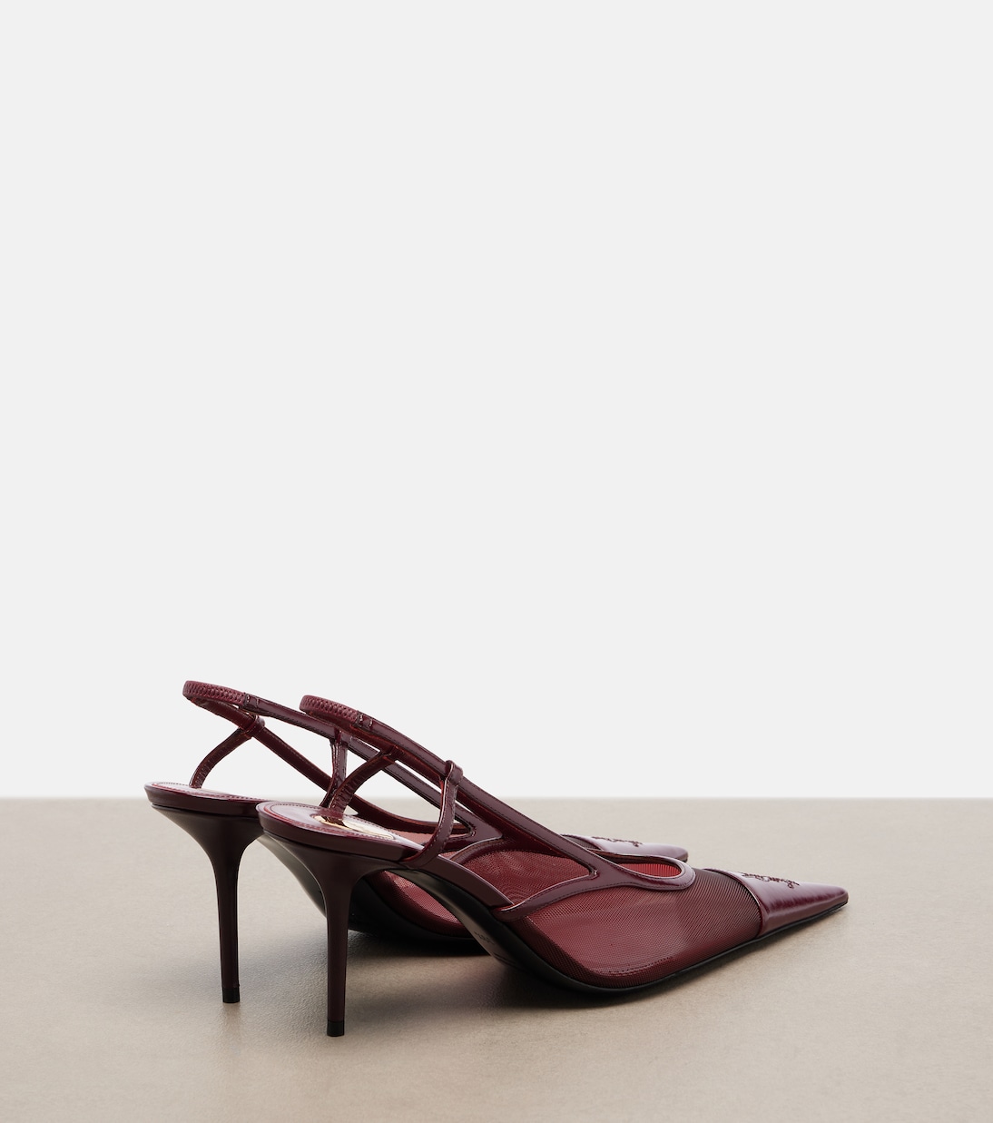 Renée leather-trimmed slingback pumps | Saint Laurent