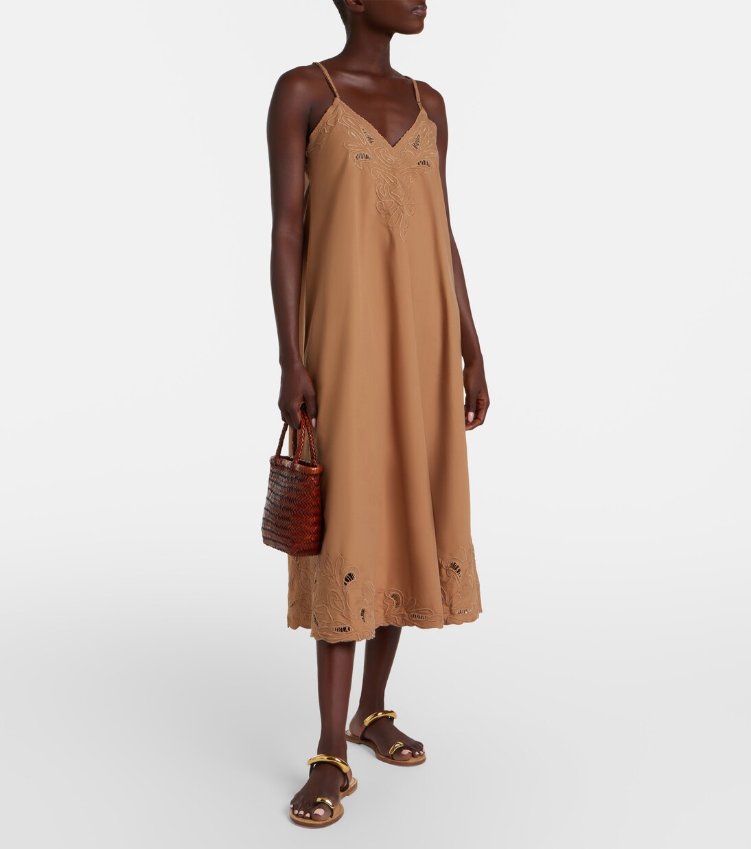Broderie anglaise cotton slip dress | Juliet Dunn