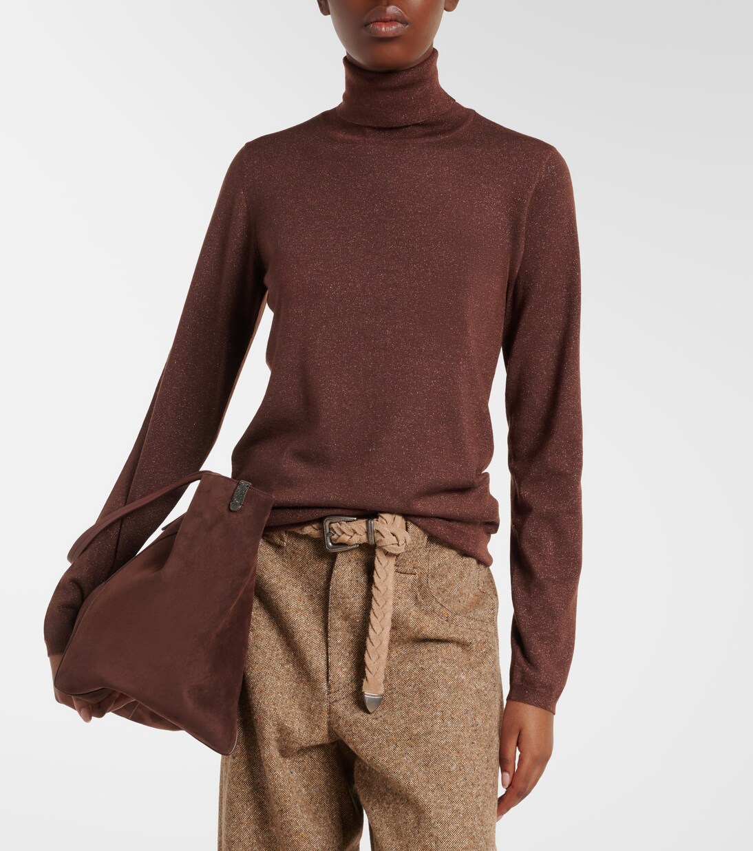 Cashmere and silk-blend turtleneck sweater | Brunello Cucinelli