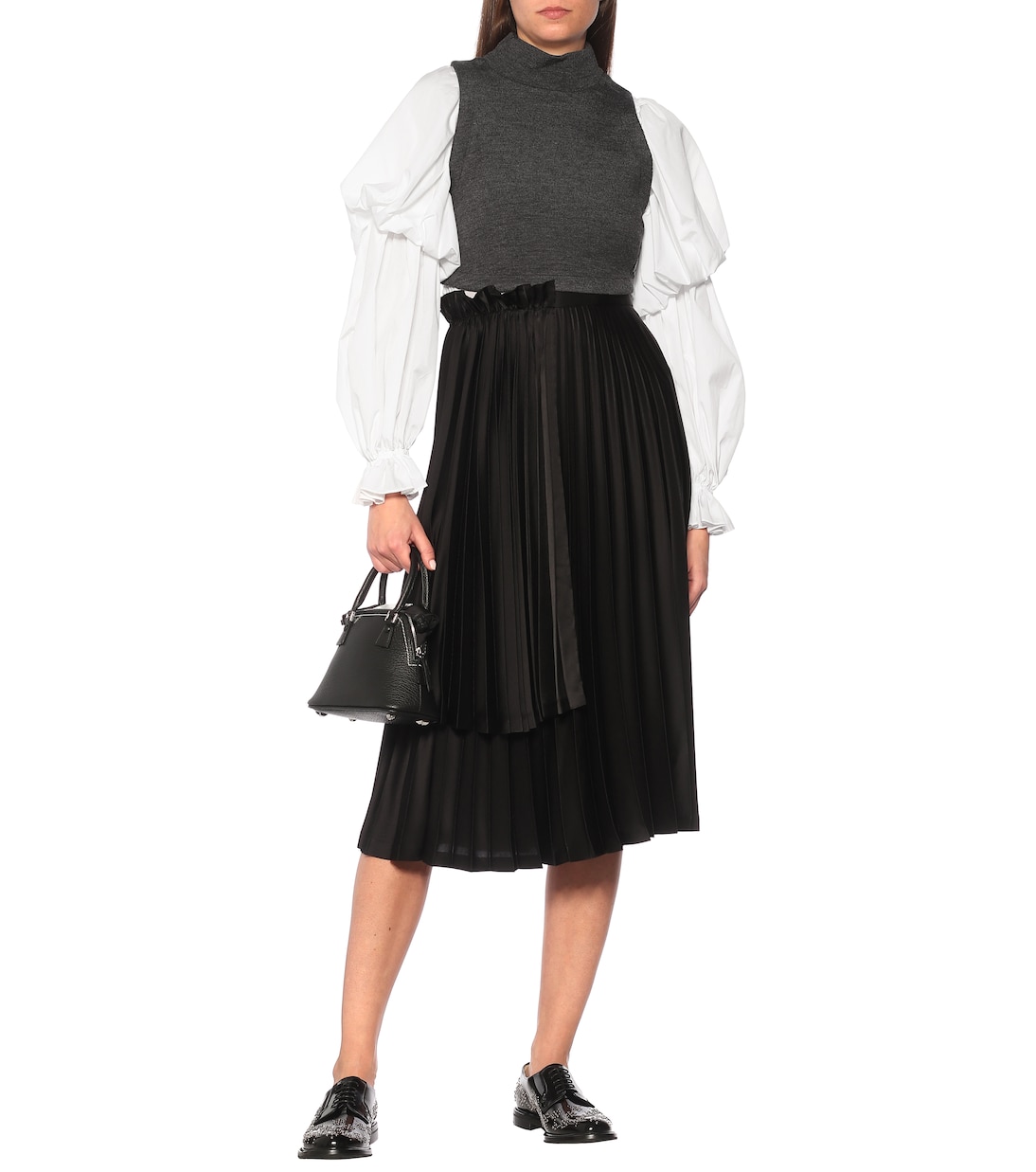 Cropped-Top mit Wollanteil | Noir Kei Ninomiya