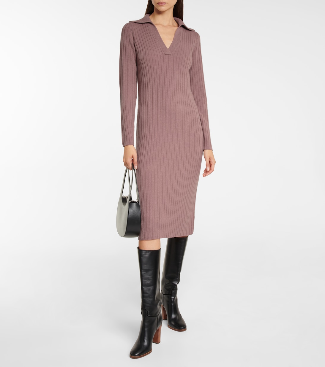 Midikleid aus Rippstrick | Vince