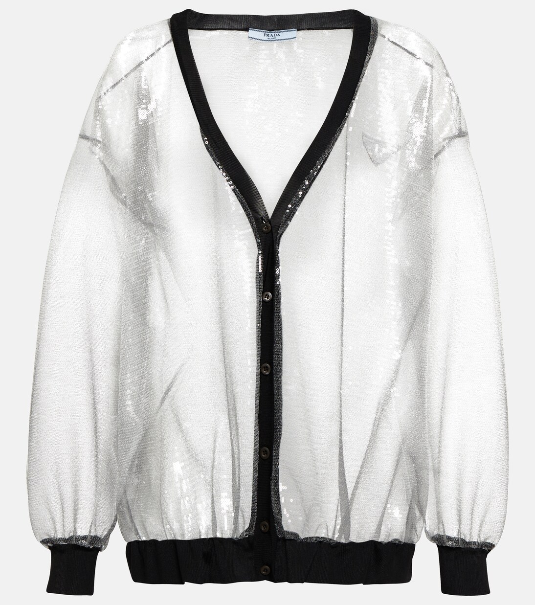 Cardigan aus Tüll mit Pailletten | Prada