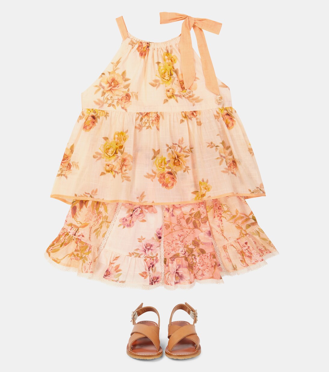 Jupe Rosa Spliced en coton | Zimmermann Kids