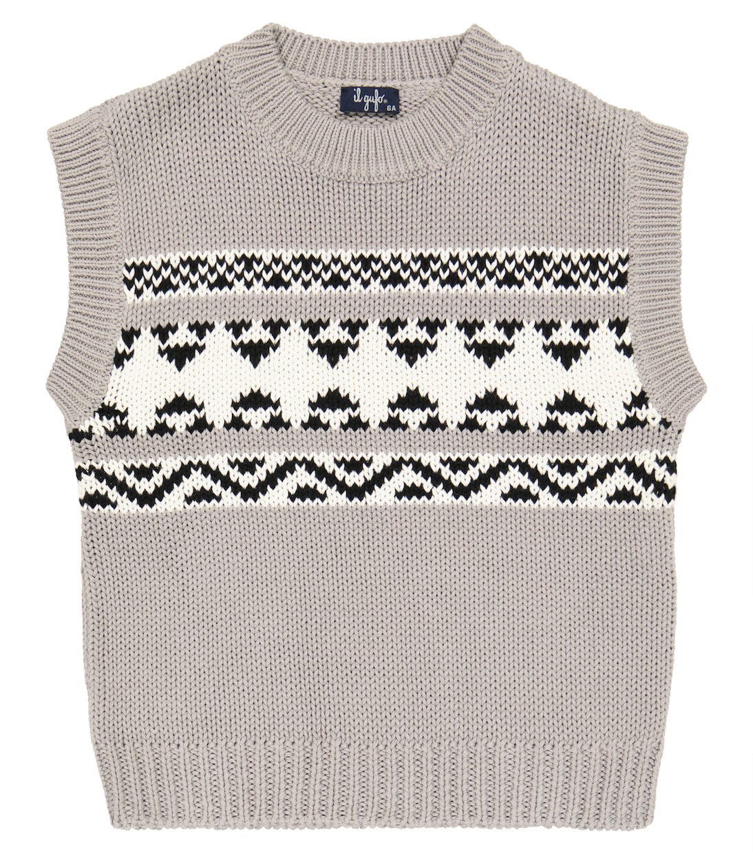 Jacquard cotton sweater vest | Il Gufo