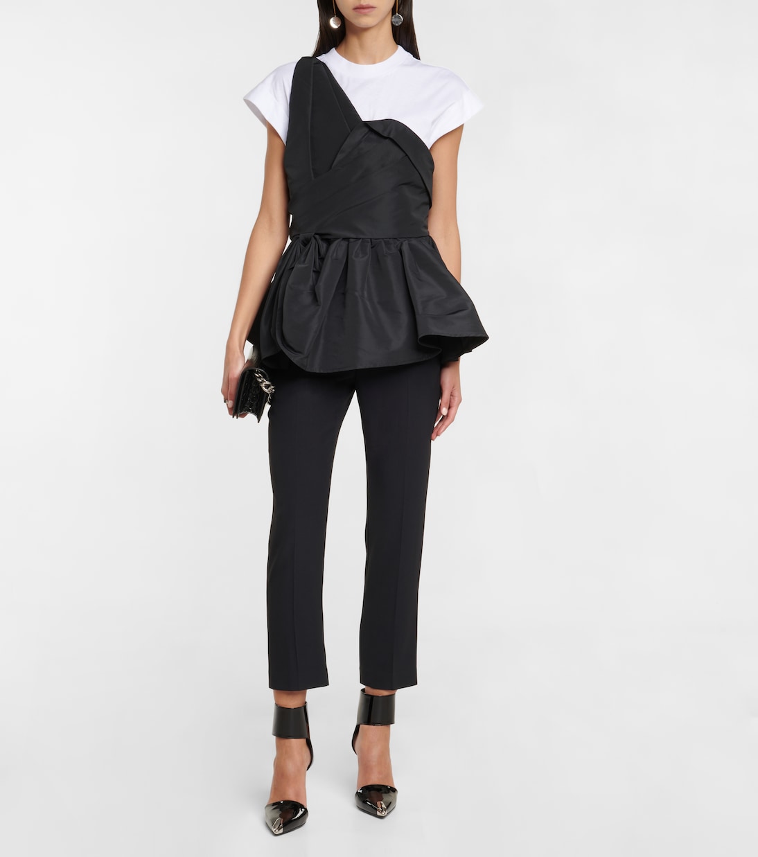 Pantaloni slim in crêpe a vita media | McQueen