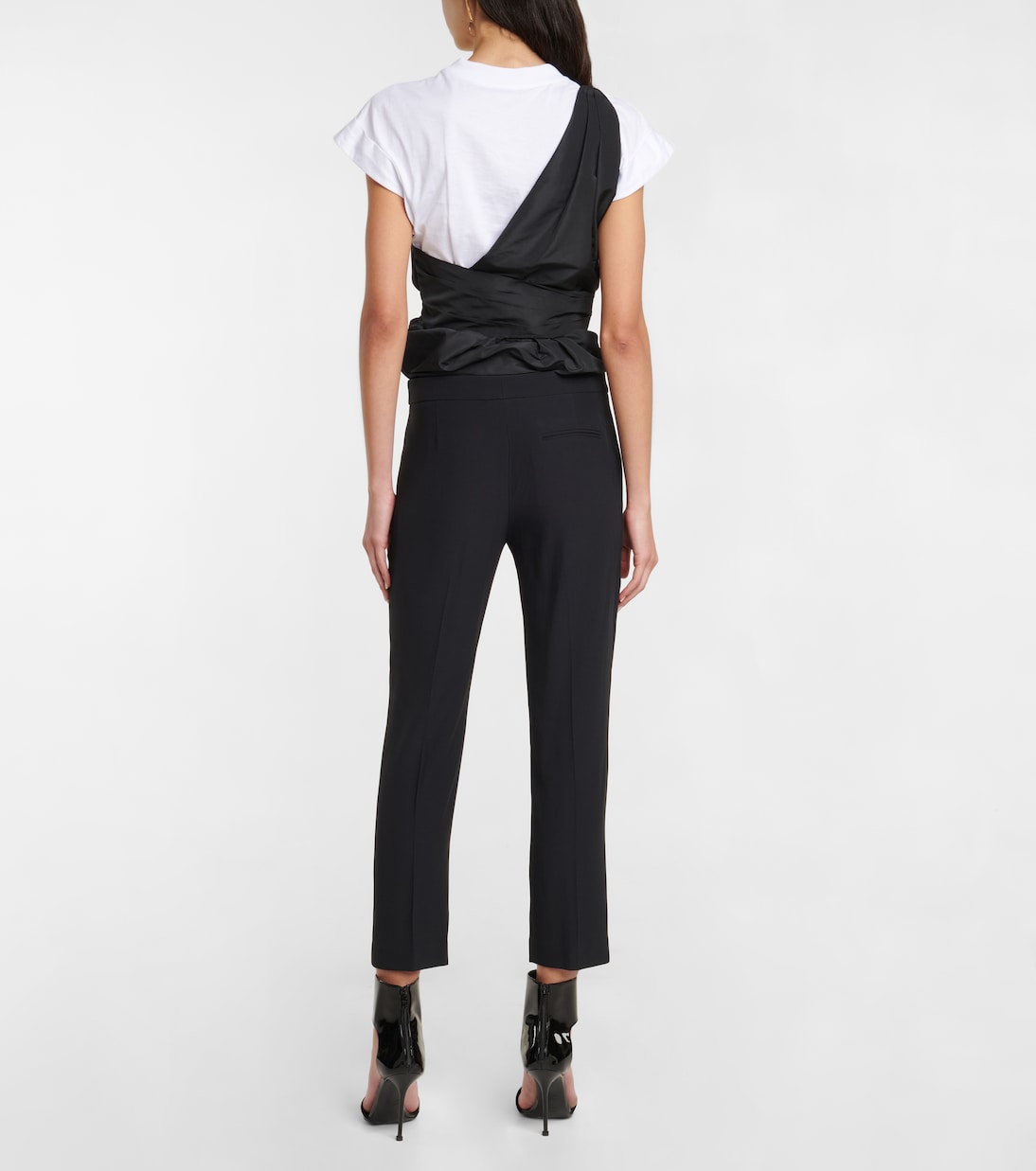 Pantaloni slim in crêpe a vita media | McQueen