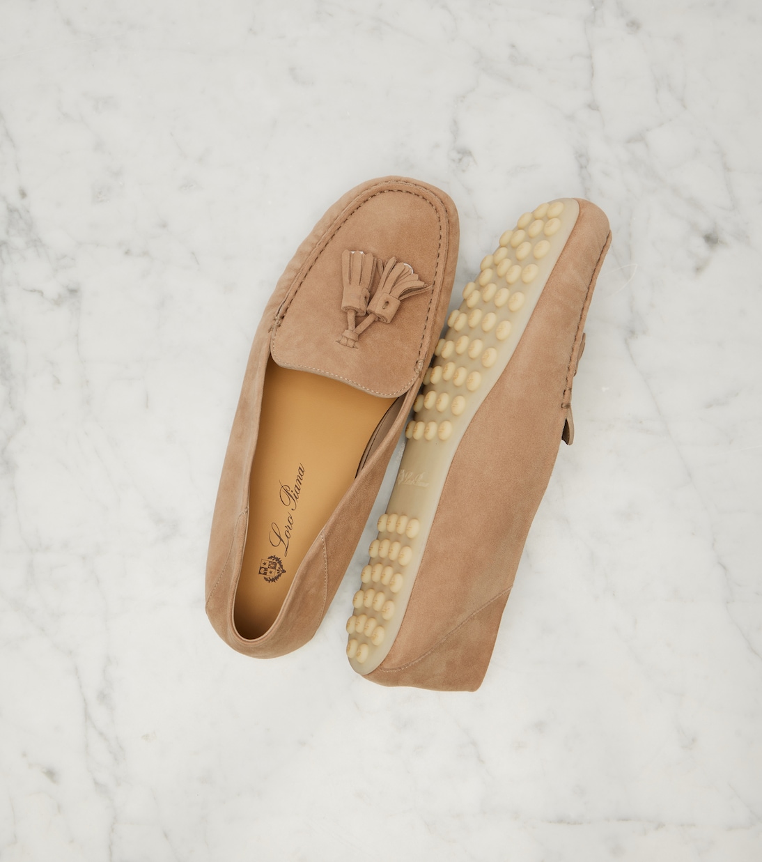 Mokassins Dot Sole aus Veloursleder | Loro Piana
