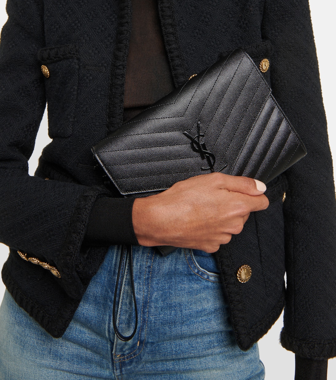 Cassandre matelassé leather clutch | Saint Laurent