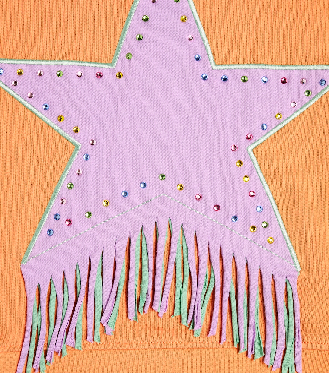 Fringed cotton jersey sweatshirt | Stella McCartney Kids