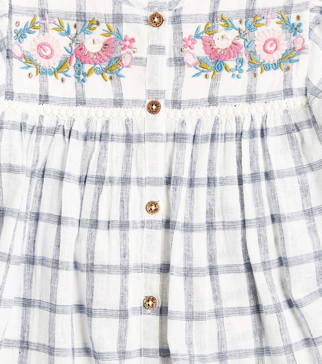 Carlina checked cotton and linen dress | Louise Misha