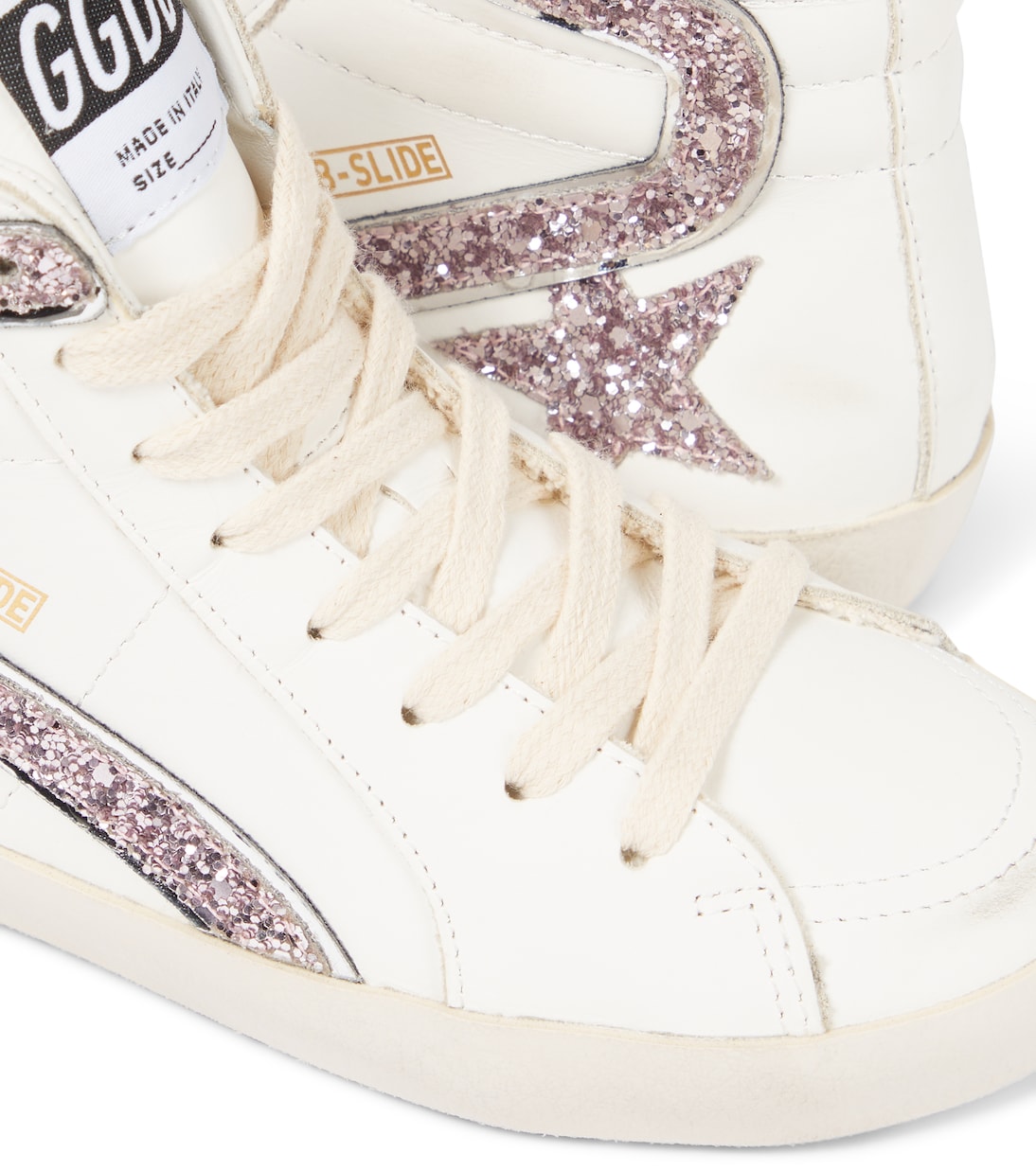 Glitter leather sneakers | Golden Goose Kids