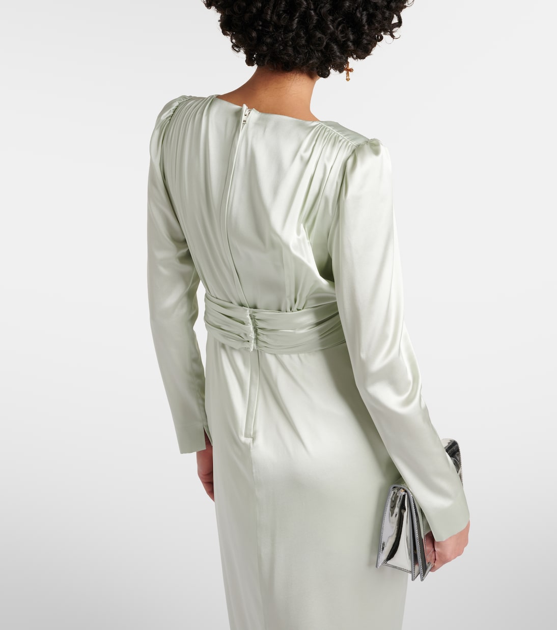 Gathered front-slit silk-blend gown | Dolce&Gabbana