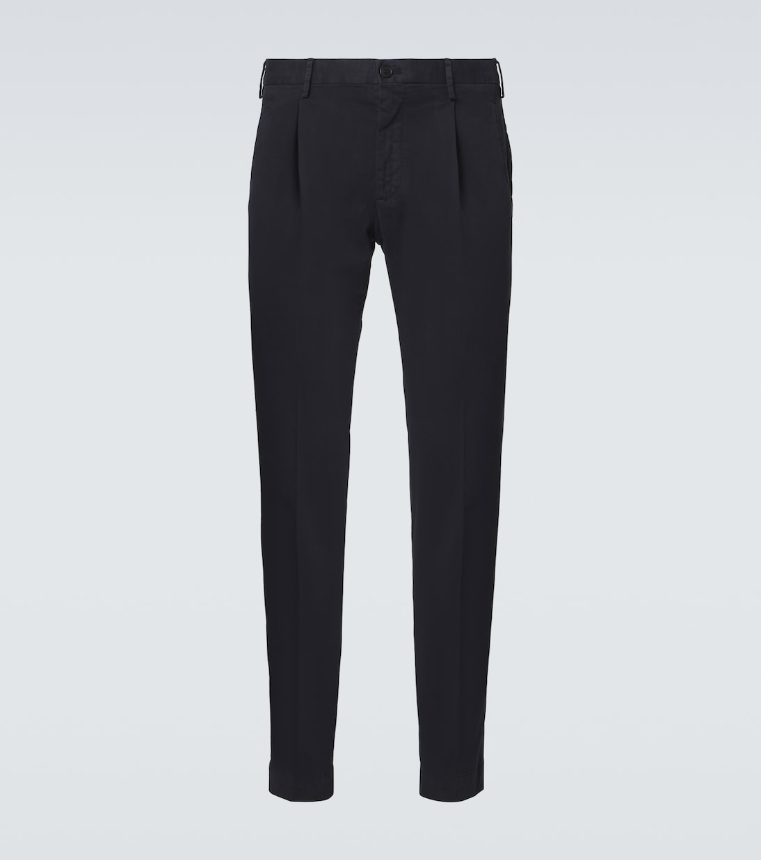 Pleated cotton tapered pants | Slowear