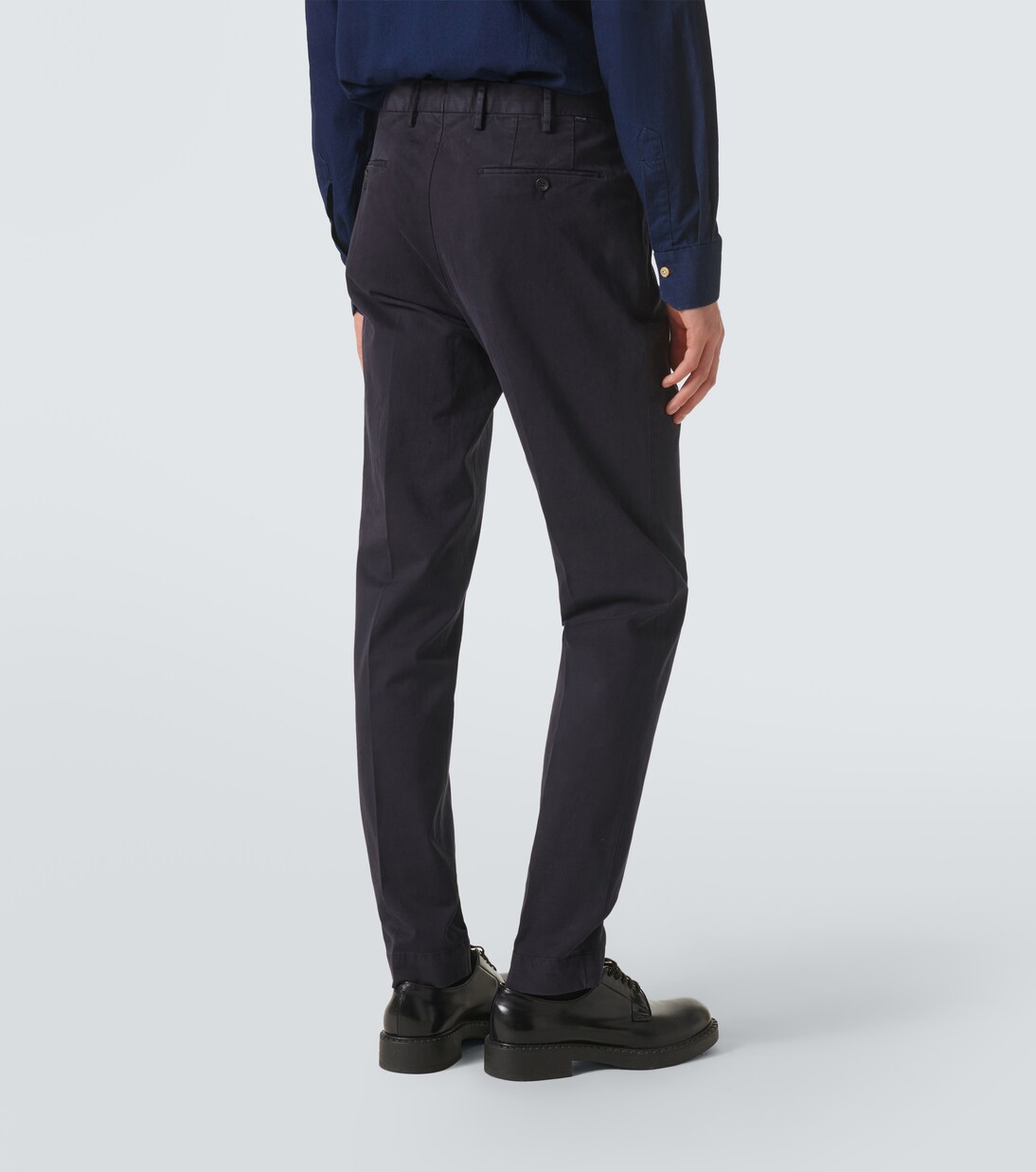 Pleated cotton tapered pants | Slowear