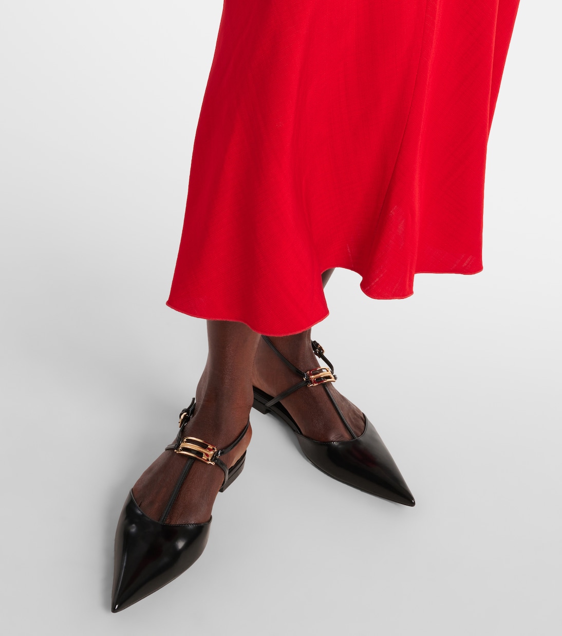 Ballerines B Buckle en cuir | Victoria Beckham